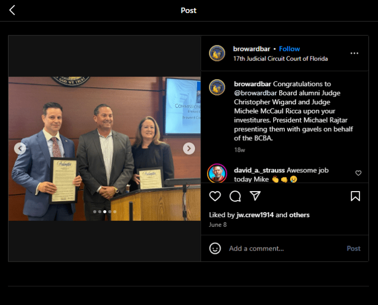 Michael Rajtar Judge Christopher Wigand: A Legal Mind in Broward County